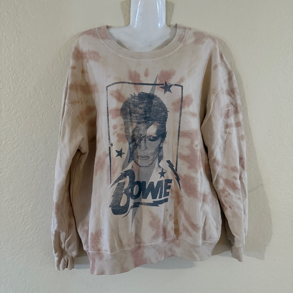 Tie-Dye Graphic Sweatshirt David Bowie Band